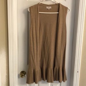 Brown sleeveless cardigan